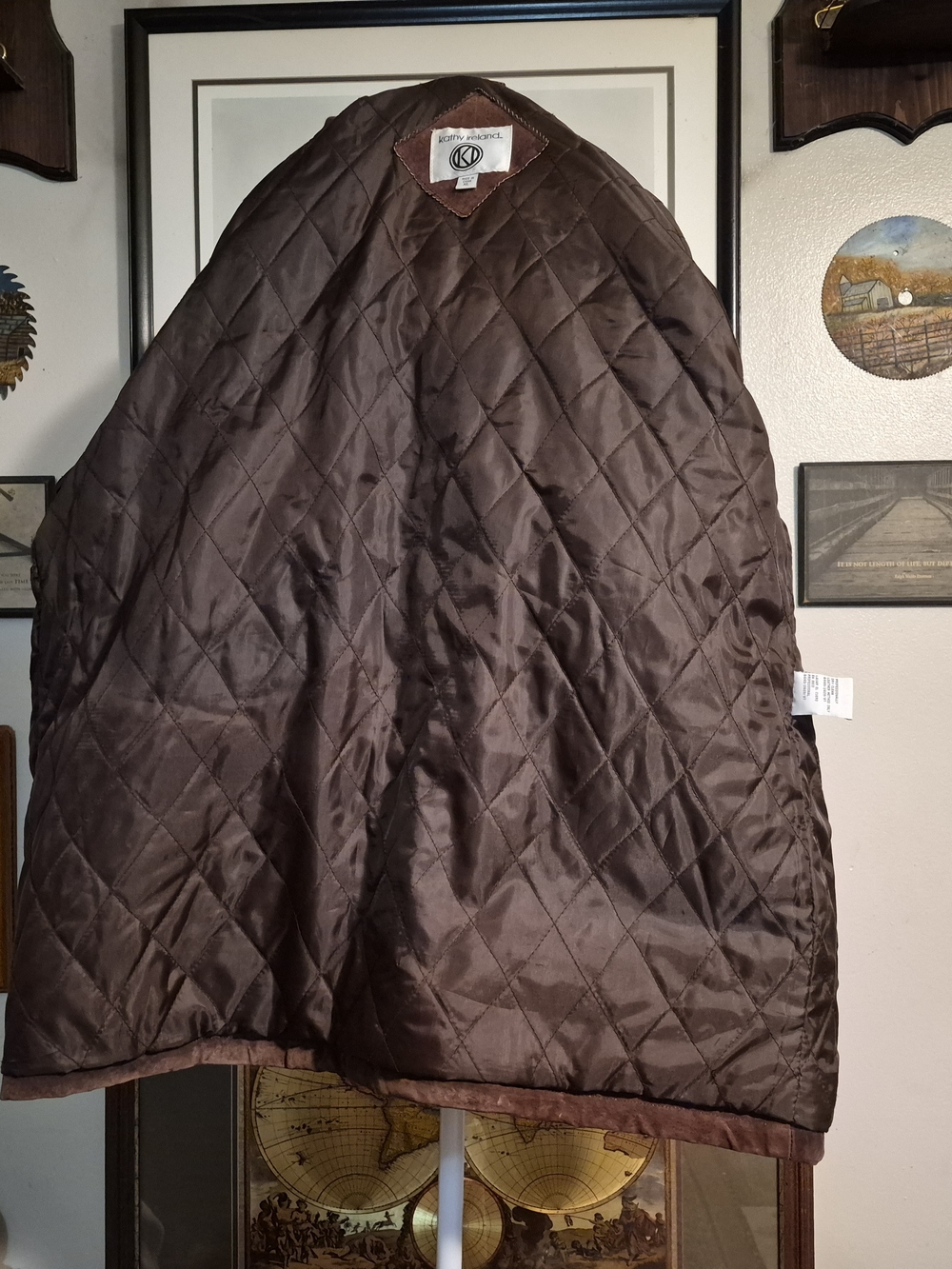 Kathy Ireland Chocolate Brown Genuine Leather Winter Coat XL - Picture 5 of 8